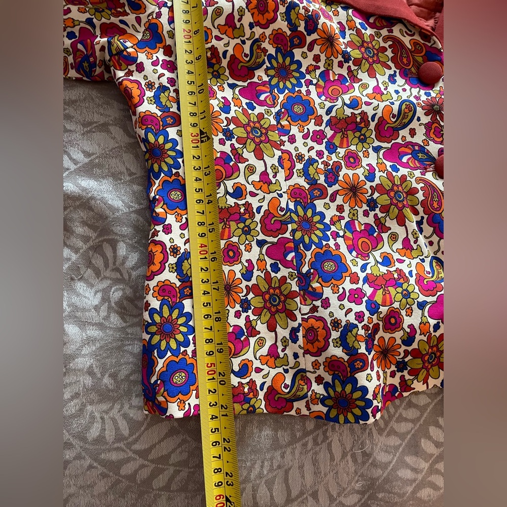 Insanely Cool 70s Vibe Floral Multicolor Suit - Picture 10 of 15